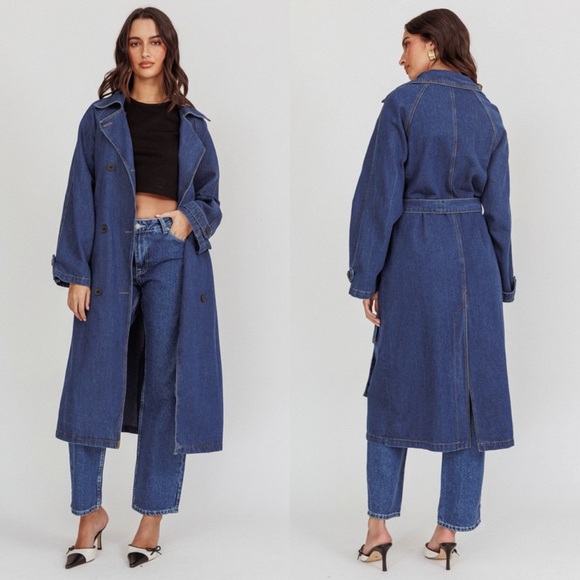 *BLACK FRIDAY SALE* I’ve Got The Blues Denim Trench Coat - Picture 4 of 7
